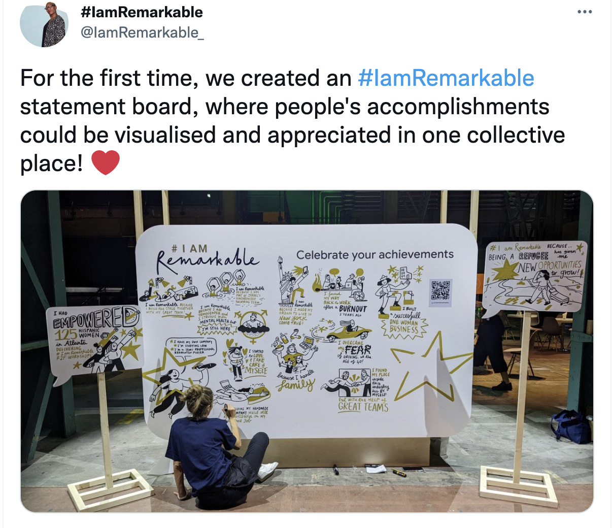 IamRemarkable Twitter quote about Scriberia scribing at event
